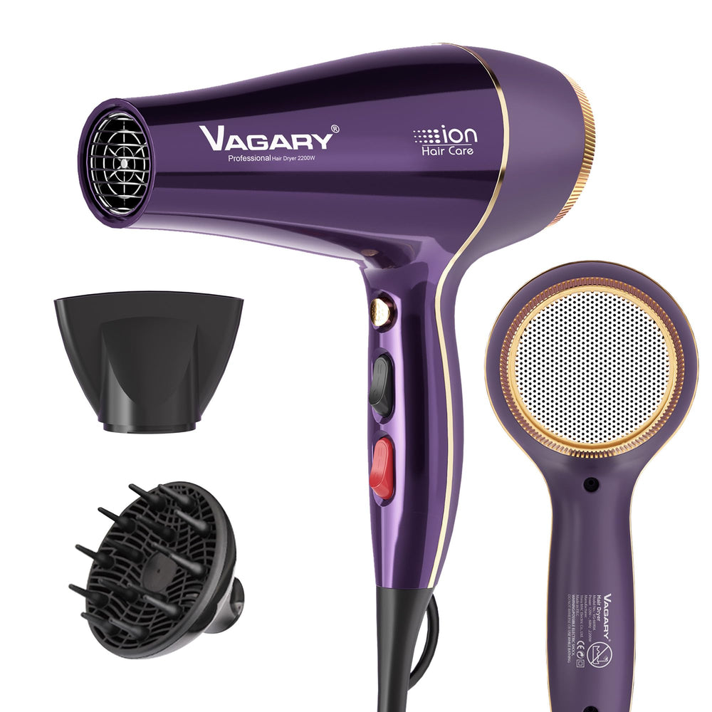 VAGARY 6690A front view hair dryer highlighting fast drying for thick hair.