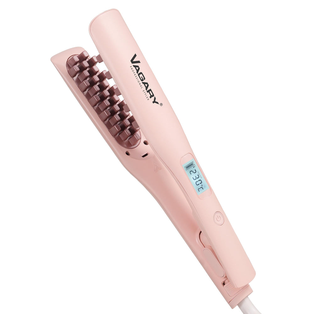 VAGARY professional volumizing flat iron with 360° rotation for comfortable styling and lasting volume.