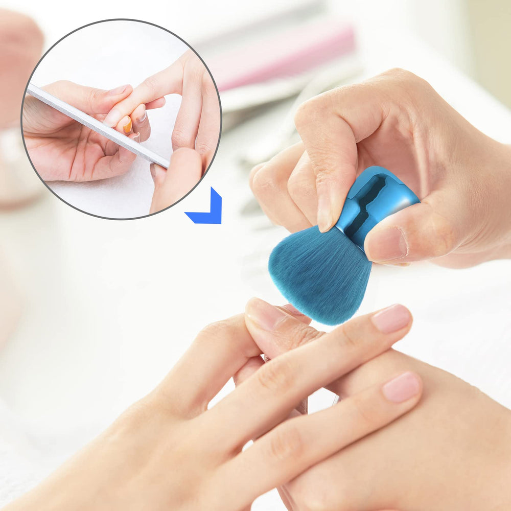 Vaincre Nail Art Dust Brush blue makeup-use doubles as a multiuse powder tool.