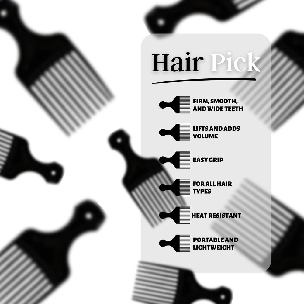 Vakly plastic hair pick designed for beard and wig grooming, detangling without pulling