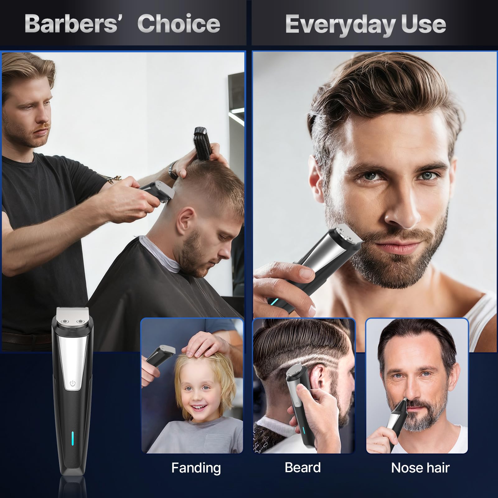 Valano clipper nine combs provide precise length control from 1mm to 16mm.