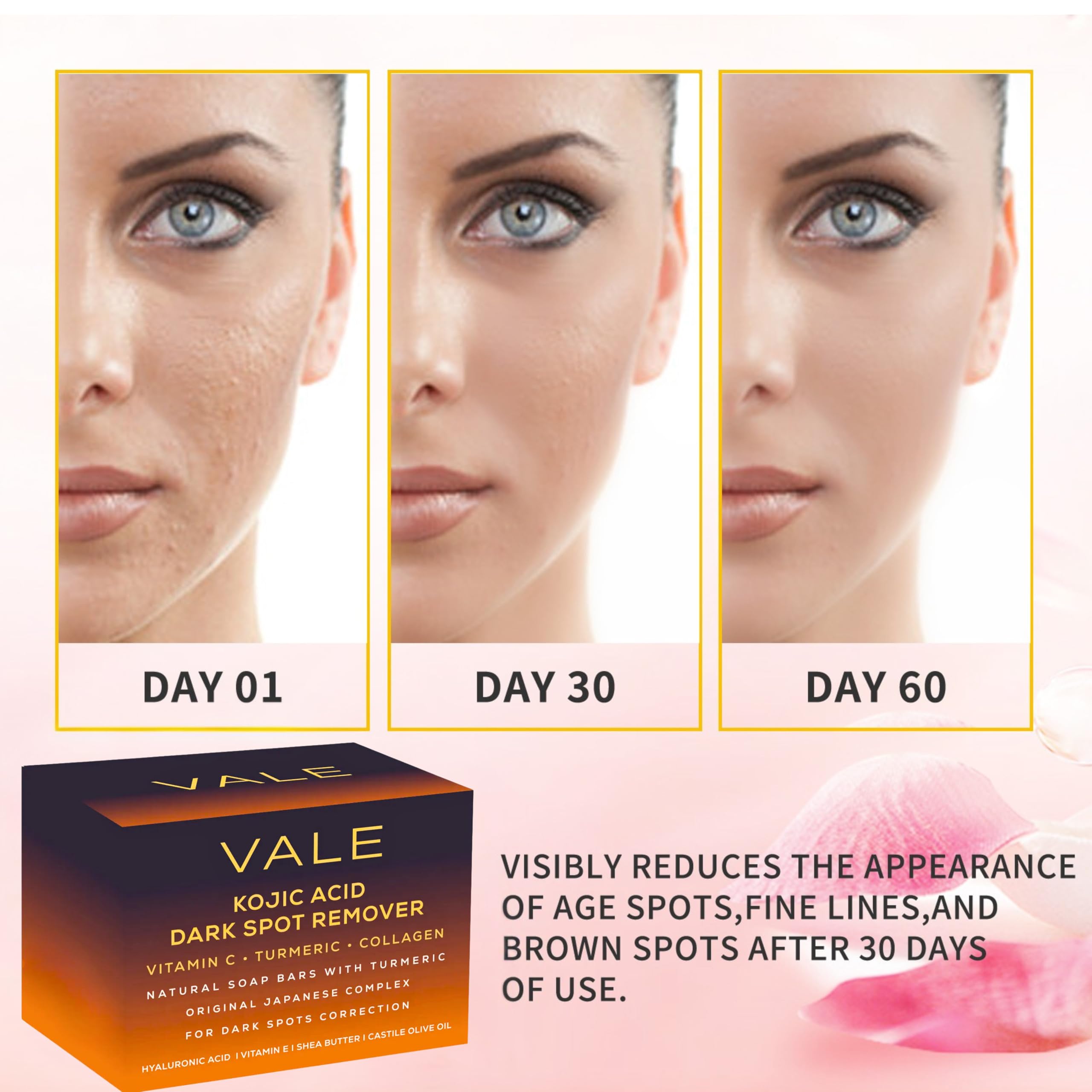 VALE Kojic Acid Turmeric Soap Bar lather close-up for radiant cleansing.