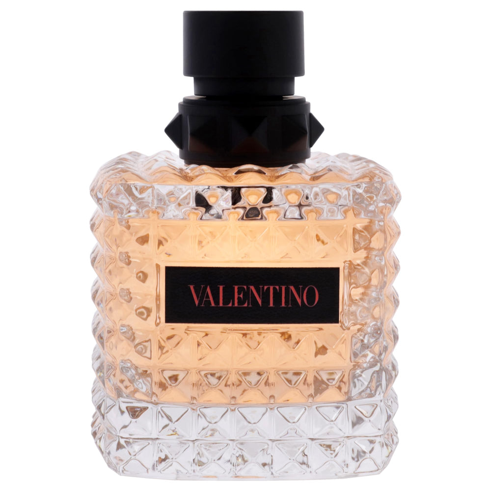 Valentino Donna Coral Fantasy bottle side highlights sleek silhouette ideal for everyday wear