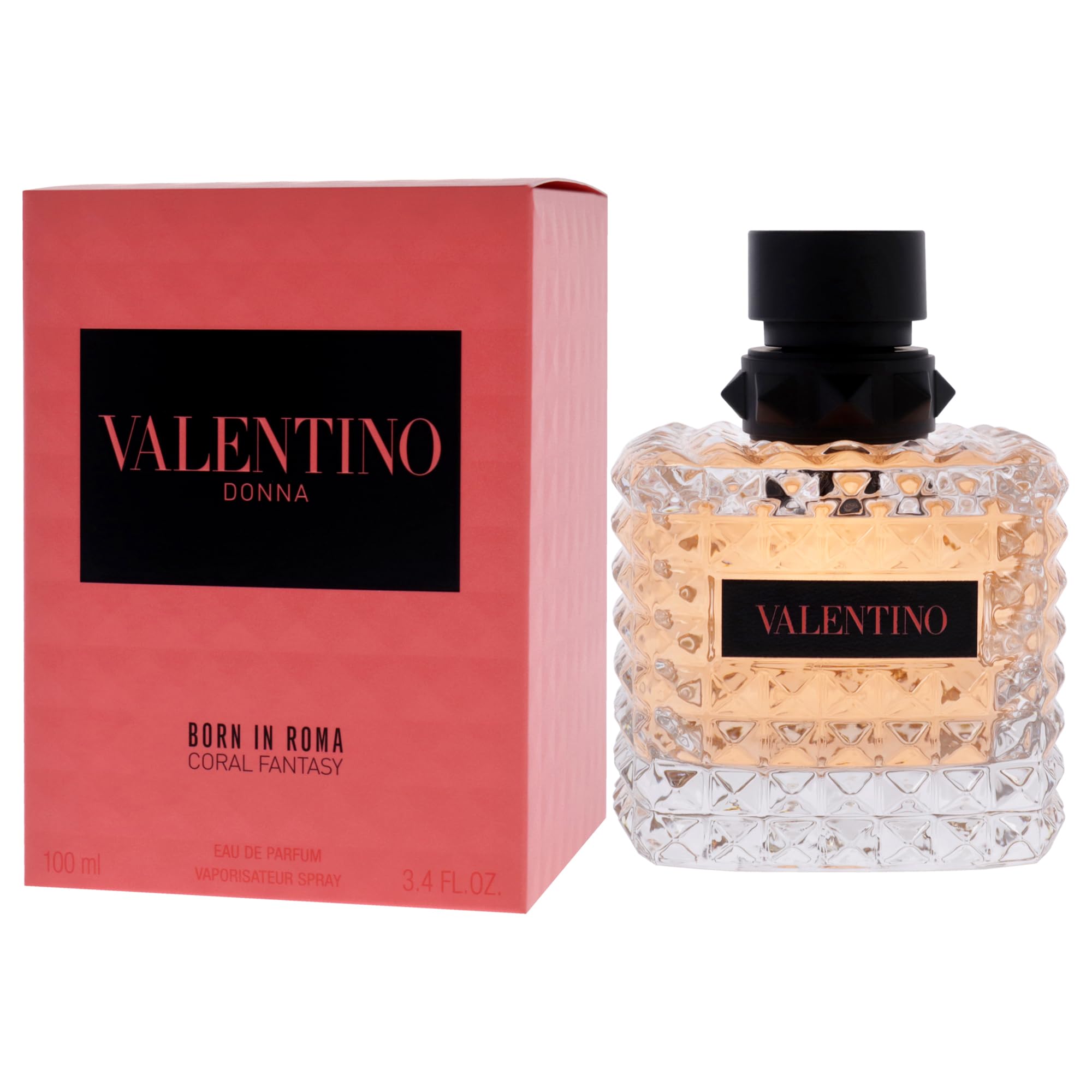 Valentino Coral Fantasy spray-action image communicates easy application and immediate scent release