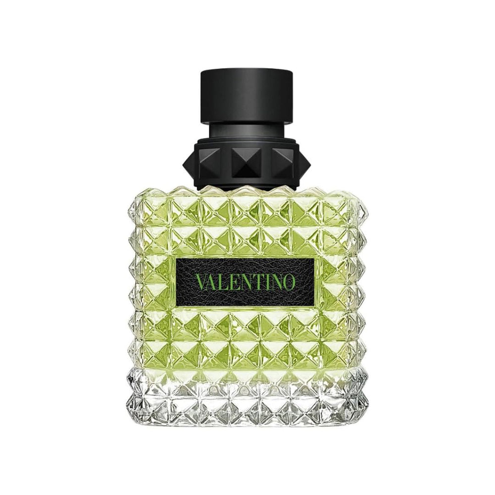 Valentino Donna Born In Roma Green Stravaganza bottle-front shows contemporary elegance for daily wear
