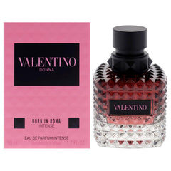 Valentino Donna Born in Roma Intense bottle front—long-lasting floral amber mood for evening wear