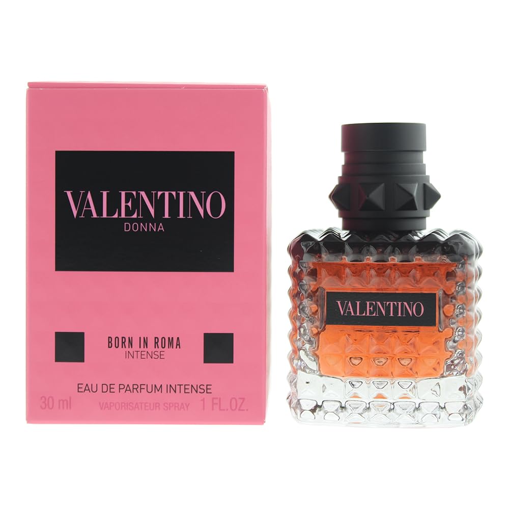 Valentino Donna Born in Roma Intense bottle pour, a compact on-the-go luxury option.