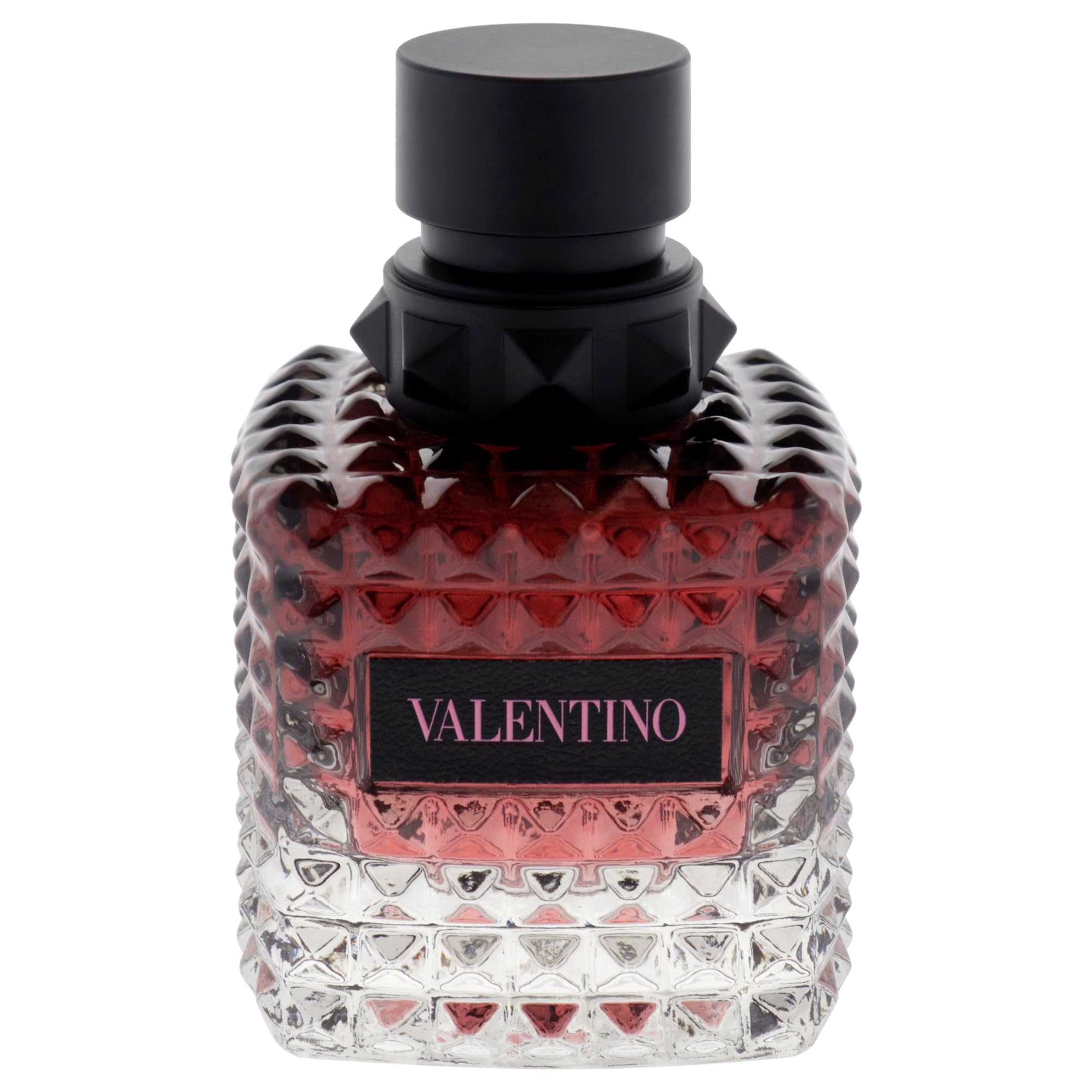 Valentino Donna Born in Roma Intense bottle side—sleek design for confident daytime style