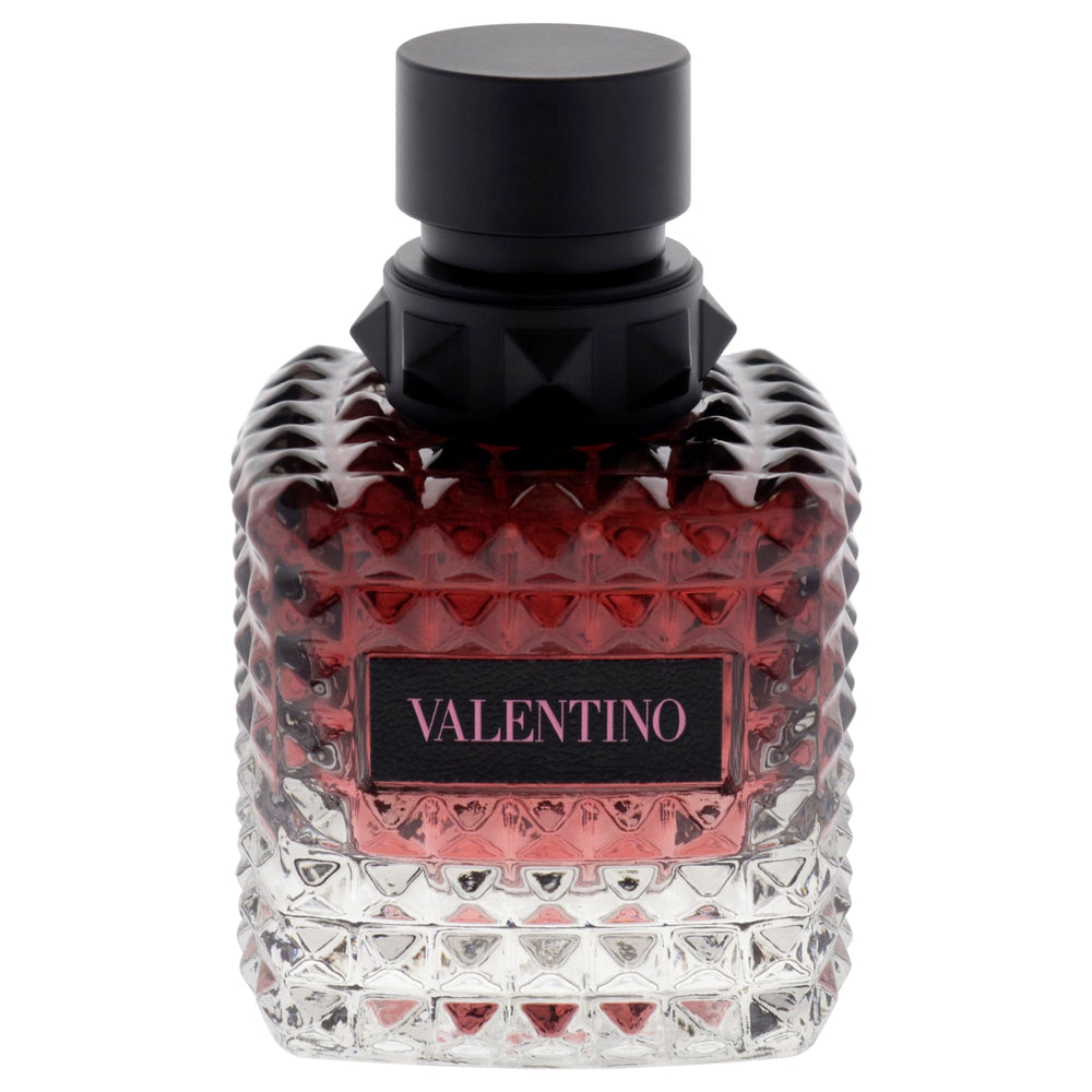 Valentino Donna Born in Roma Intense bottle side—sleek design for confident daytime style