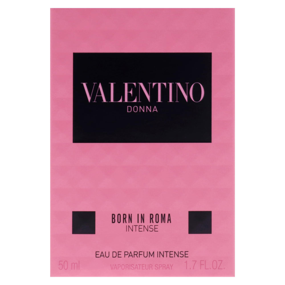Valentino Donna Born in Roma Intense bottle with spray mist demonstrates room-filling projection