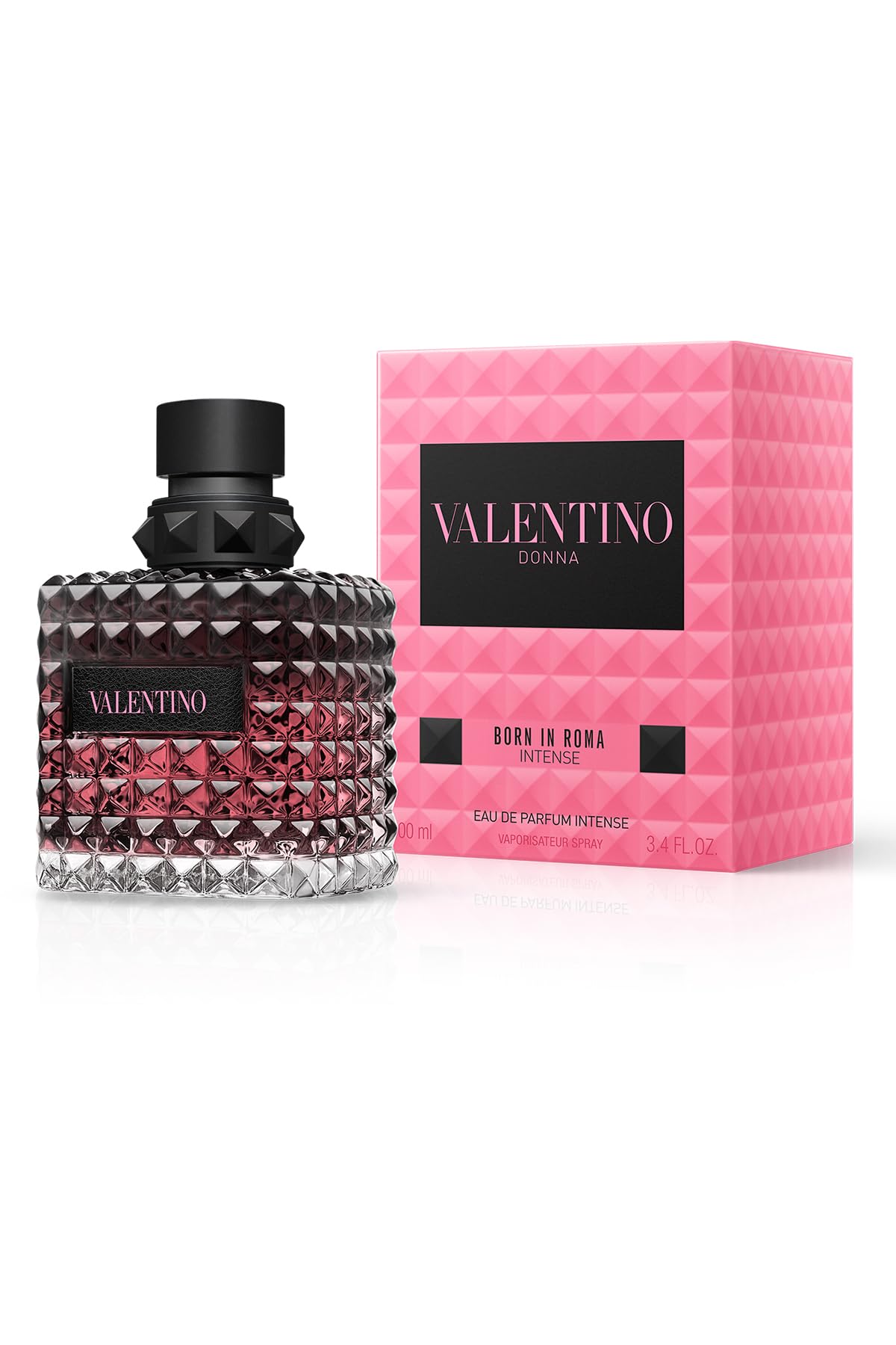 Valentino Donna Born In Roma Intense packaging—sleek box for gifting.