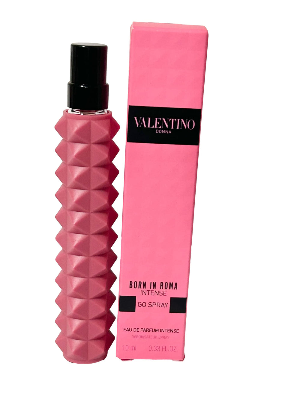 Valentino Donna Born in Roma Intense travel spray bottle for on-the-go fragrance touch-ups.