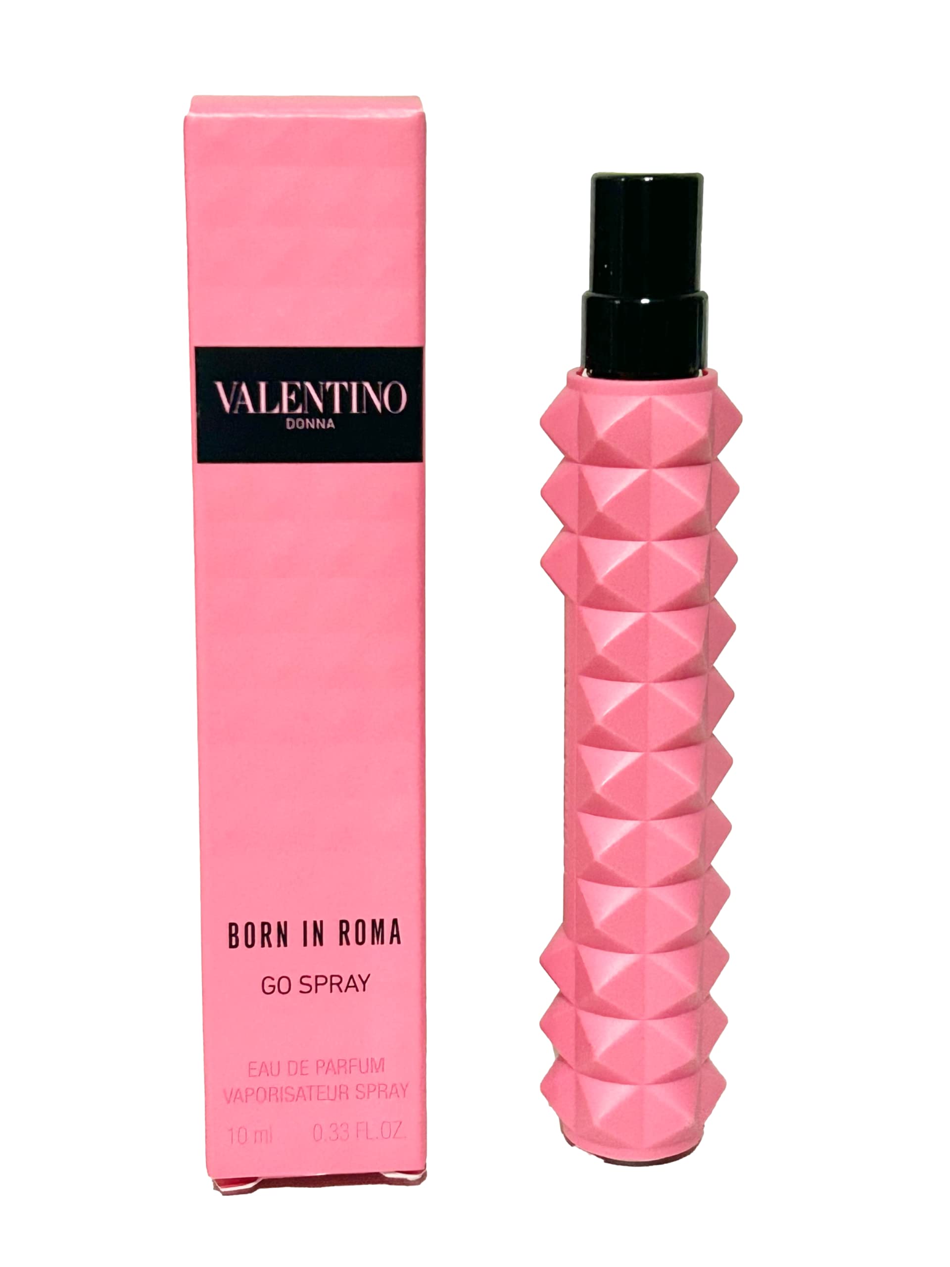 Valentino Donna Born in Roma mini perfume shows travel-size convenience for on-the-go fragrance moments.