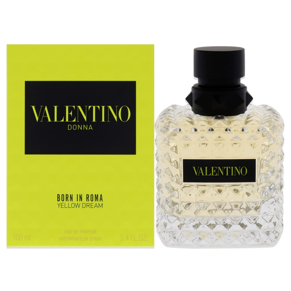 Valentino Donna Born in Roma Yellow Dream EDP spray bottle with refreshing, lasting fragrance.