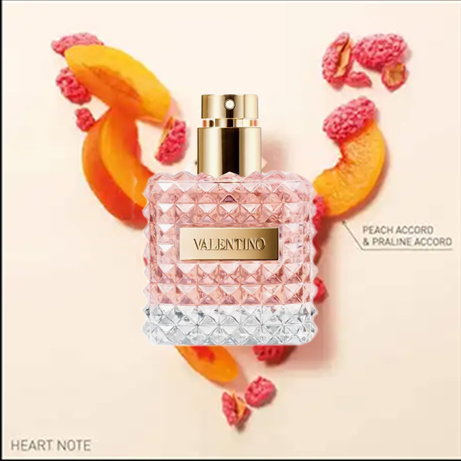Valentino Donna EDP base notes patchouli leather vanilla, warm, lasting impression.