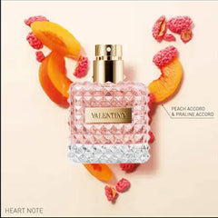 Valentino Donna EDP base notes patchouli leather vanilla, warm, lasting impression.