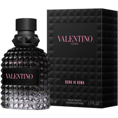 Valentino Uomo Born in Roma EDT 50ml bottle highlights a woody-spicy profile for everyday sophistication and confident evenings