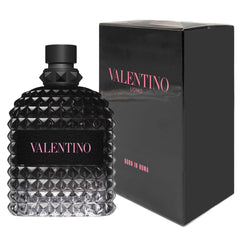 Valentino Uomo Born in Roma M bottle front view, bold aromatic vetiver profile for confident daytime wear