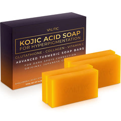 VALITIC Kojic Acid Soap packaging highlights Original Japanese Complex for dark spot correction