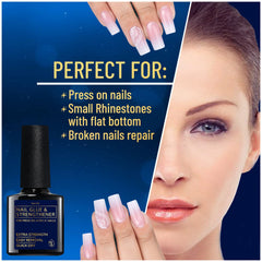 Valitic nail glue quick-dry application on nails delivers instant glam.
