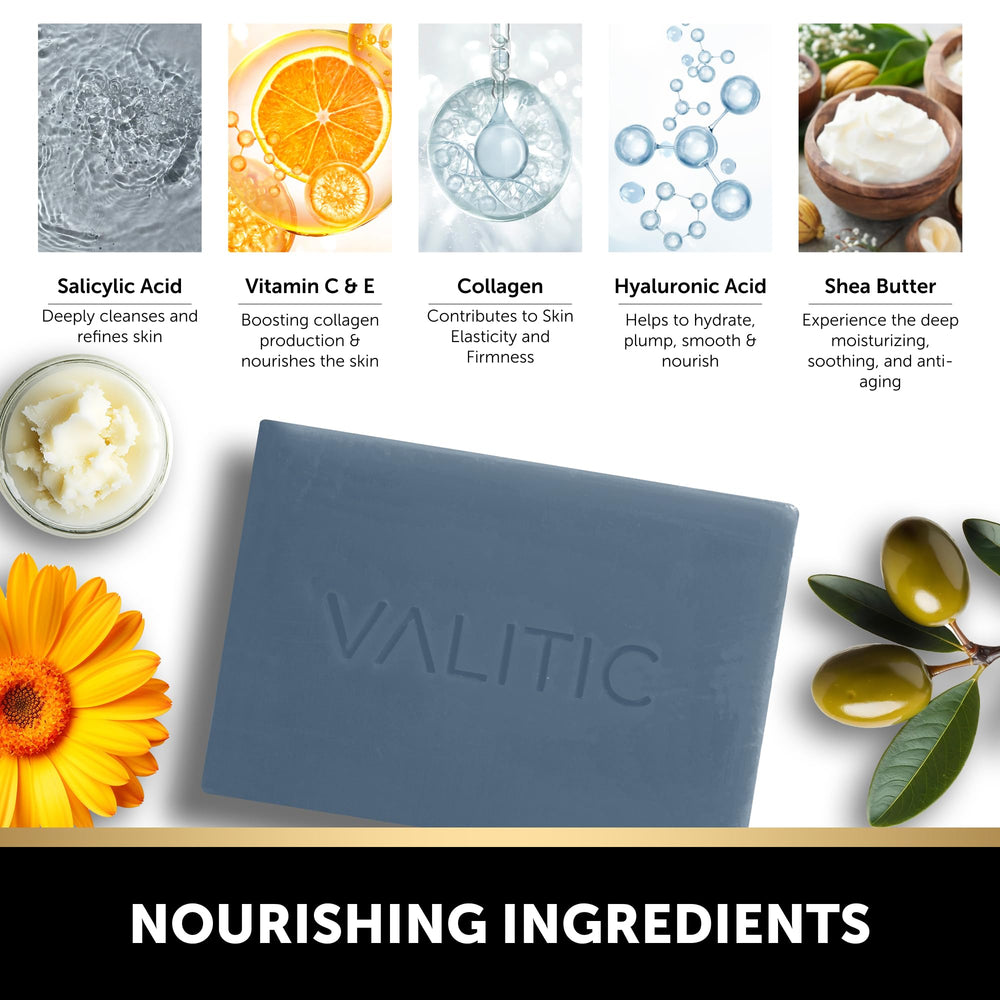 VALITIC shea butter calendula nourishing image emphasizes soothing moisture.