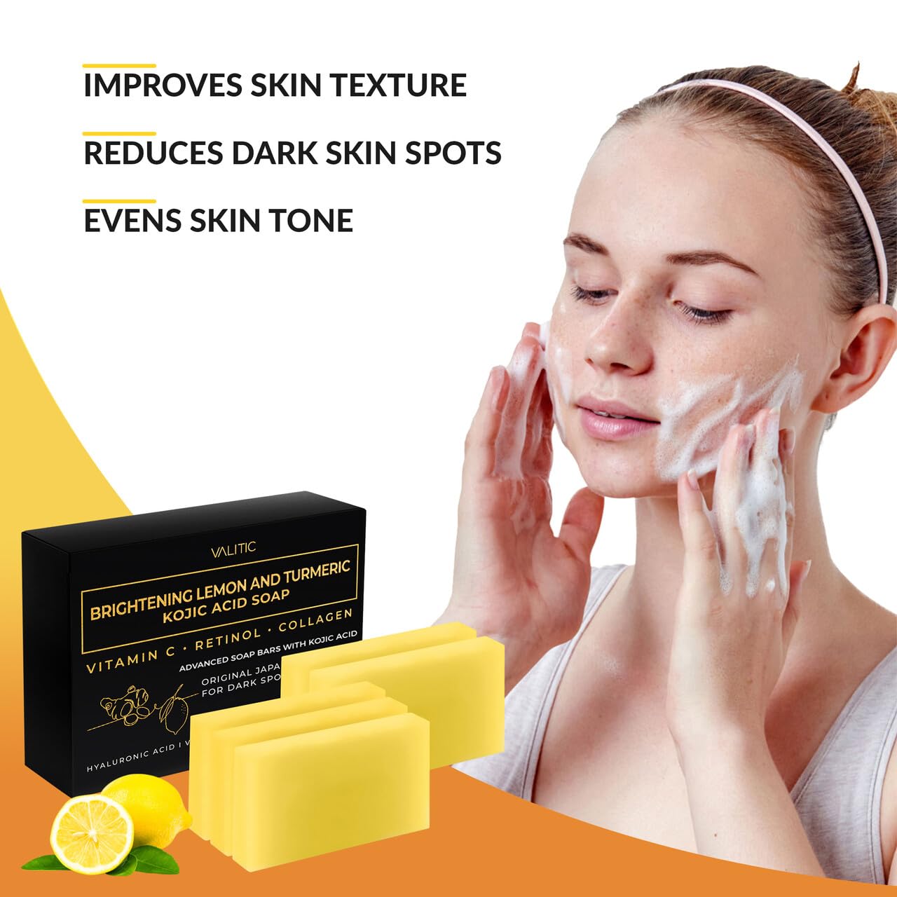 VALITIC soap sudsy-lather showing rich foam for daily cleansing.