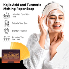 Valitic dissolving sheet in hand demonstrates easy-on-the-go cleansing.