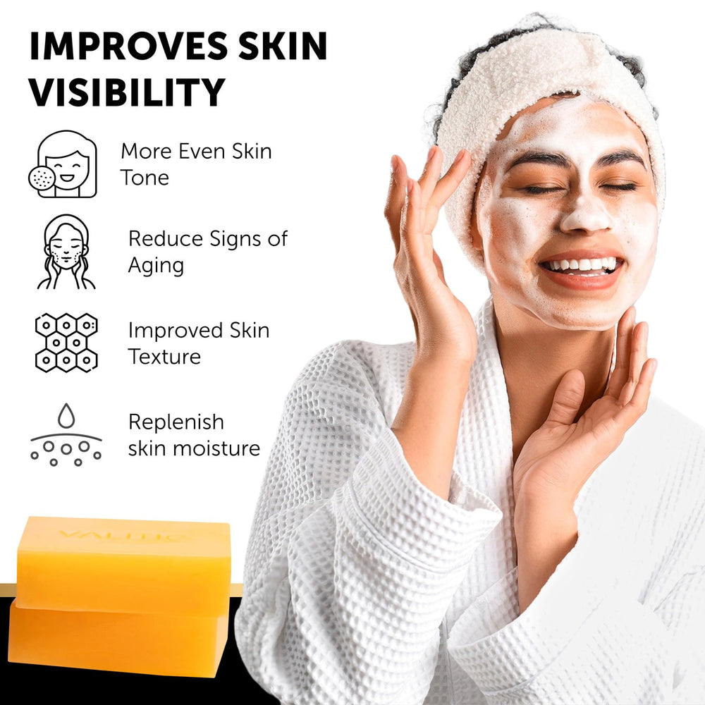 VALITIC Vitamin C and Hyaluronic acid texture close-up suggests hydration.