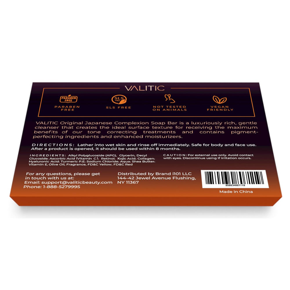 VALITIC Vitamin C Retinol Collagen soap showcases hydrating formula for smoother, radiant skin.