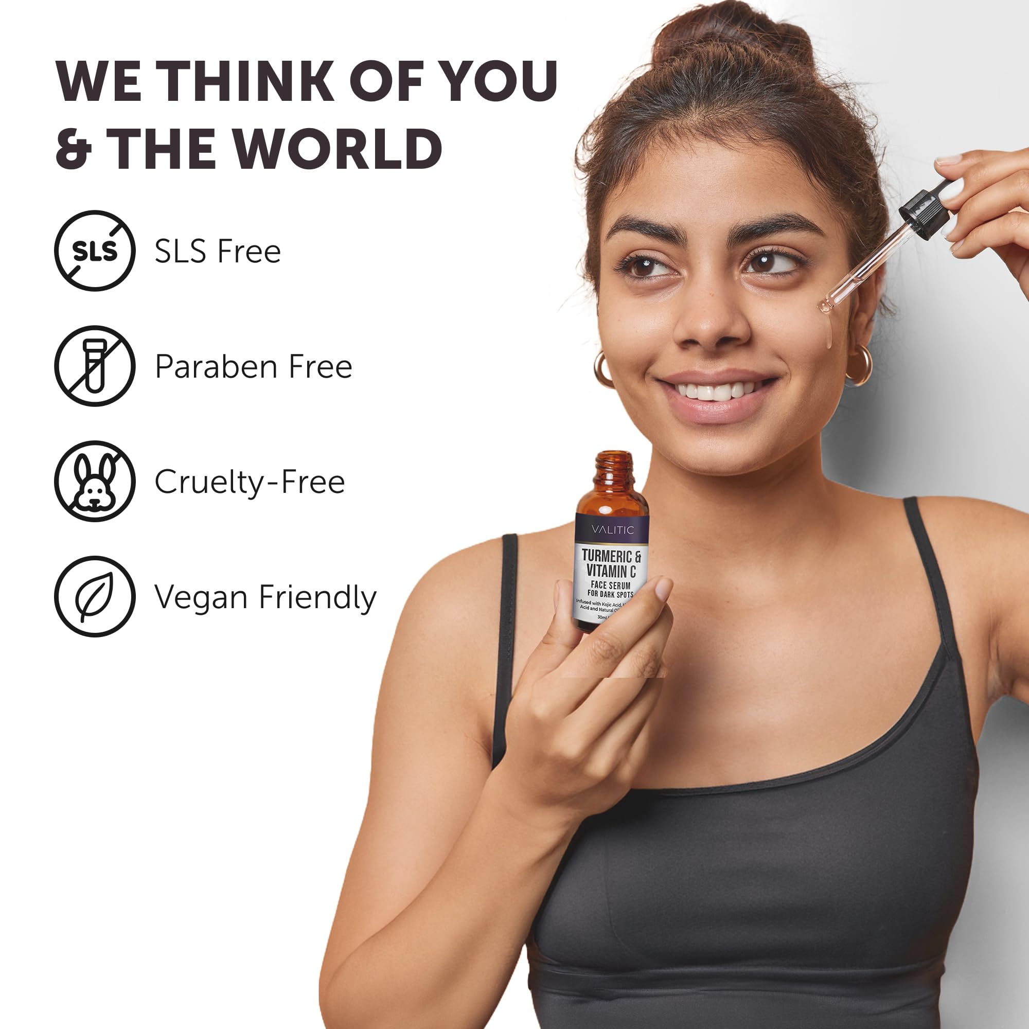 VALITIC Vitamin C Serum bottle with dropper in daily routine brightening