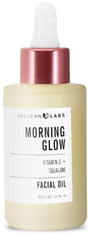 VALJEAN LABS Morning Glow oil bottle delivers hydrating radiance.