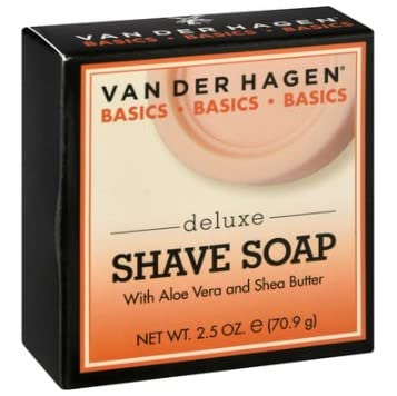 Van Der Hagen Deluxe Shave Soap 3-pack in a shaving bowl ready for foamy lather.