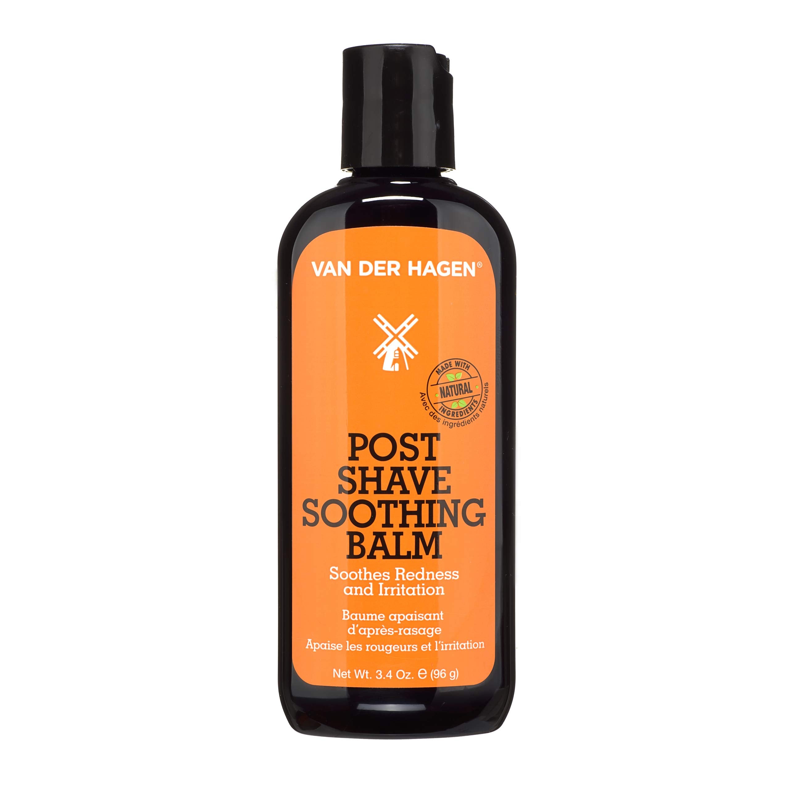 Van Der Hagen post-shave soothing balm unscented tube provides quick-absorbing moisture after shaving.