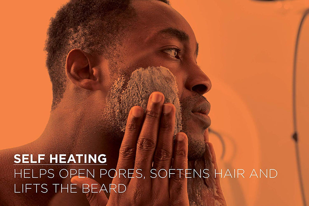 Van Der Hagen Self-Heating Shave Cream close-up with a rich, comforting texture.