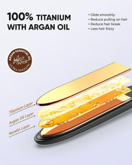 Vanessa Pro Flat Iron argan oil-infused plates condition hair during heat styling