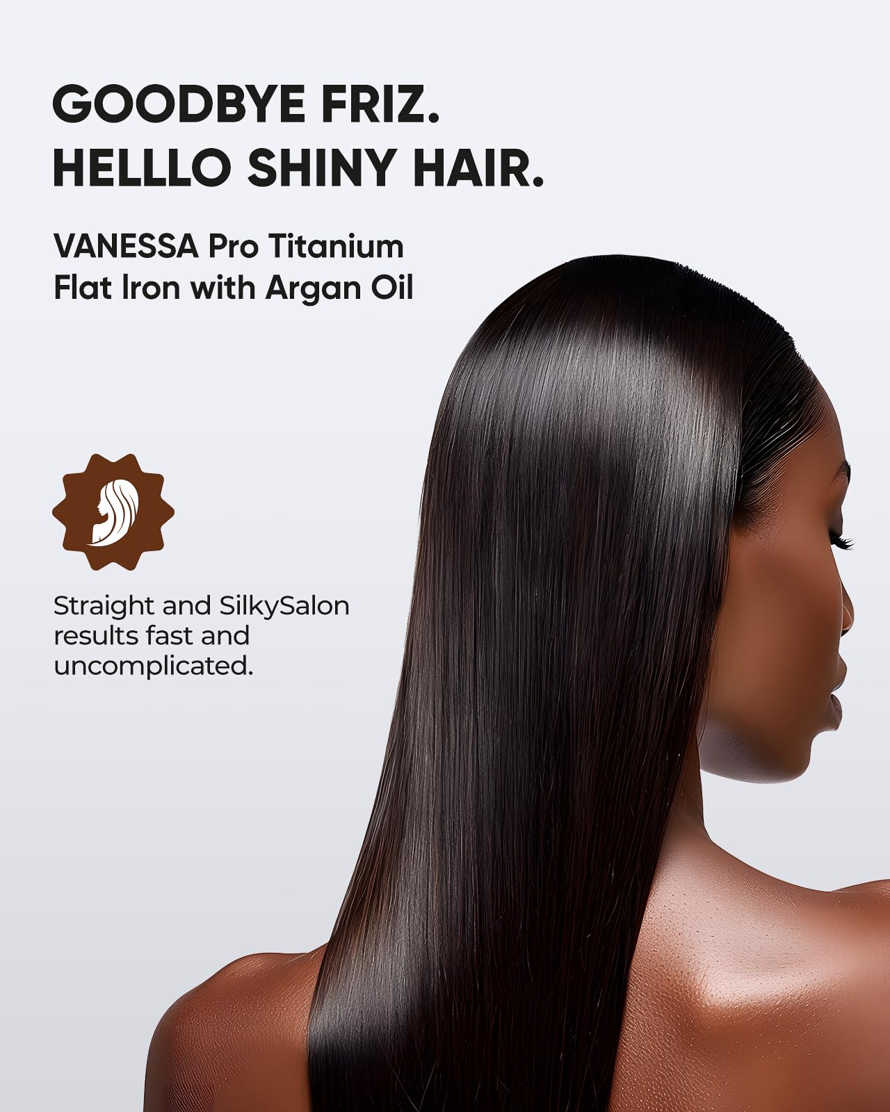 Vanessa Pro Flat Iron digital temperature display guides precise heat control
