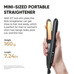 VANESSA PRO Mini Flat Iron quick-heat feature close-up reaches 450°F in 15 seconds.