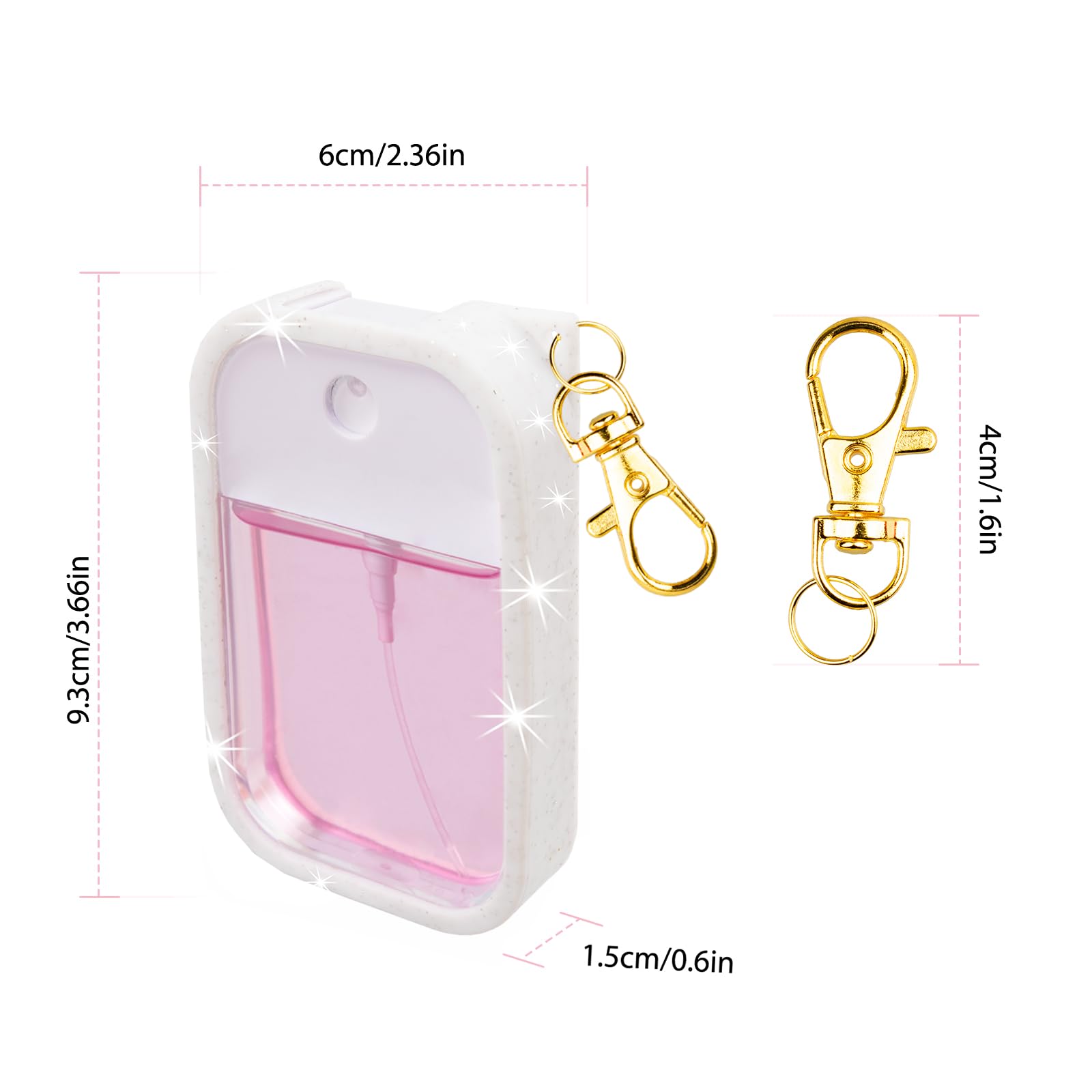 VANEST glitter-white case adds personality while protecting the spray.