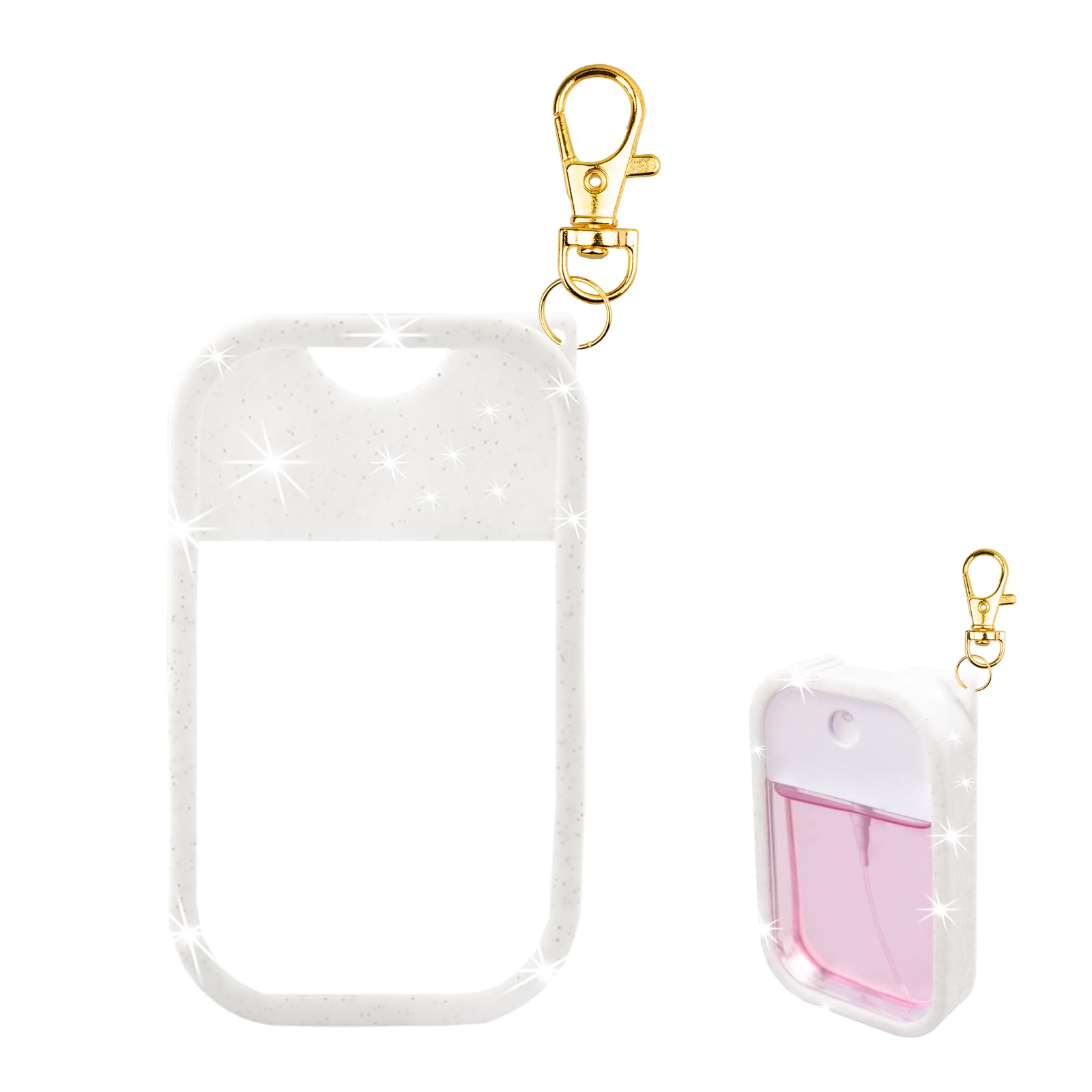 VANEST glitter sequin white silicone case front protects Power Mist while adding style.