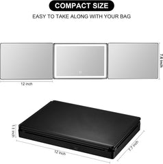 Vanexiss 3-way mirror LED colors mode for versatile makeup and grooming.