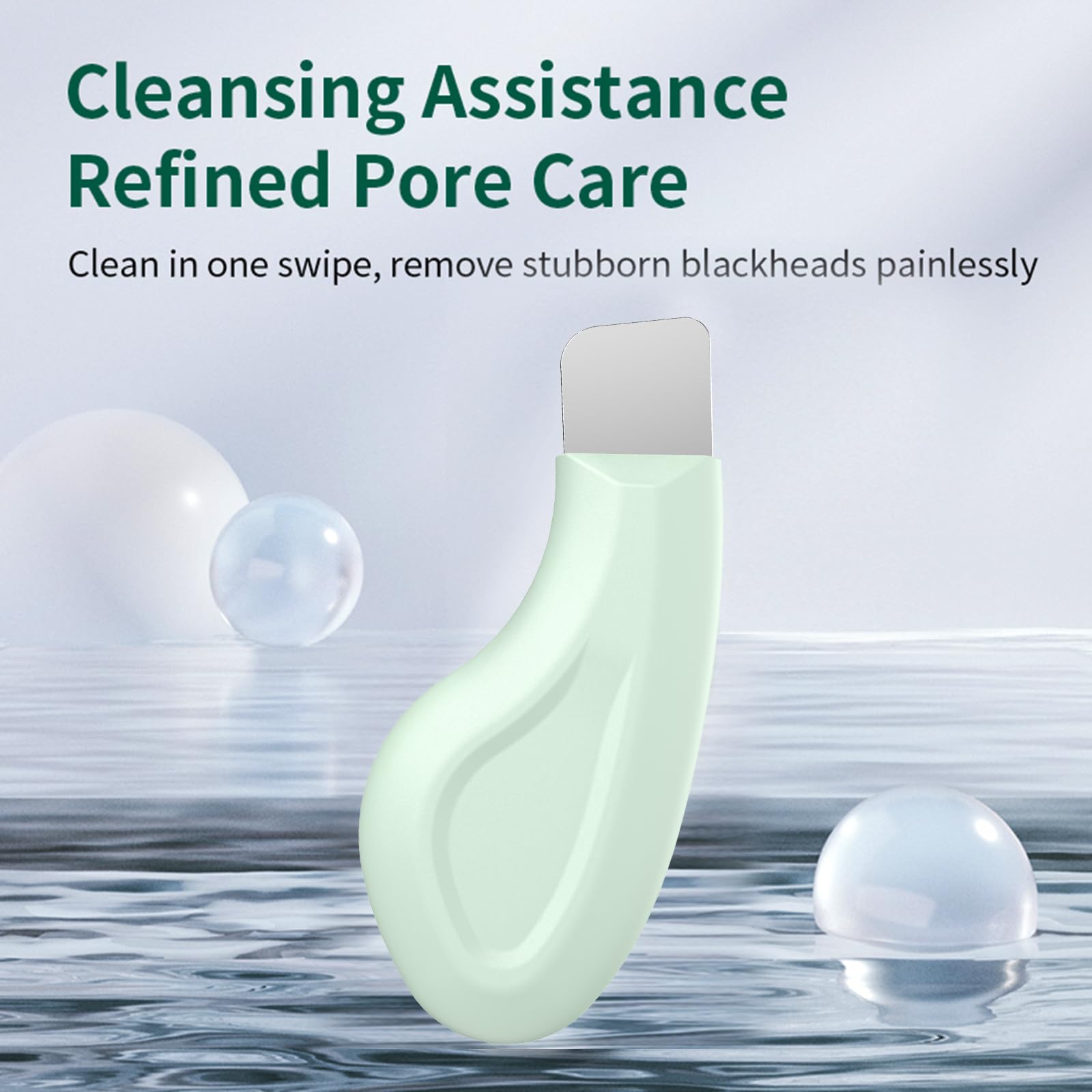 Vangines face spatula close-up in green highlights non-slip grip
