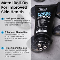 Vanibiss The Man Razor Bumps Serum application spot image shows precise post-shave care.