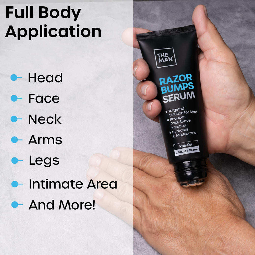 Vanibiss The Man Razor Bumps Serum USA-made label signals quality ingredients.