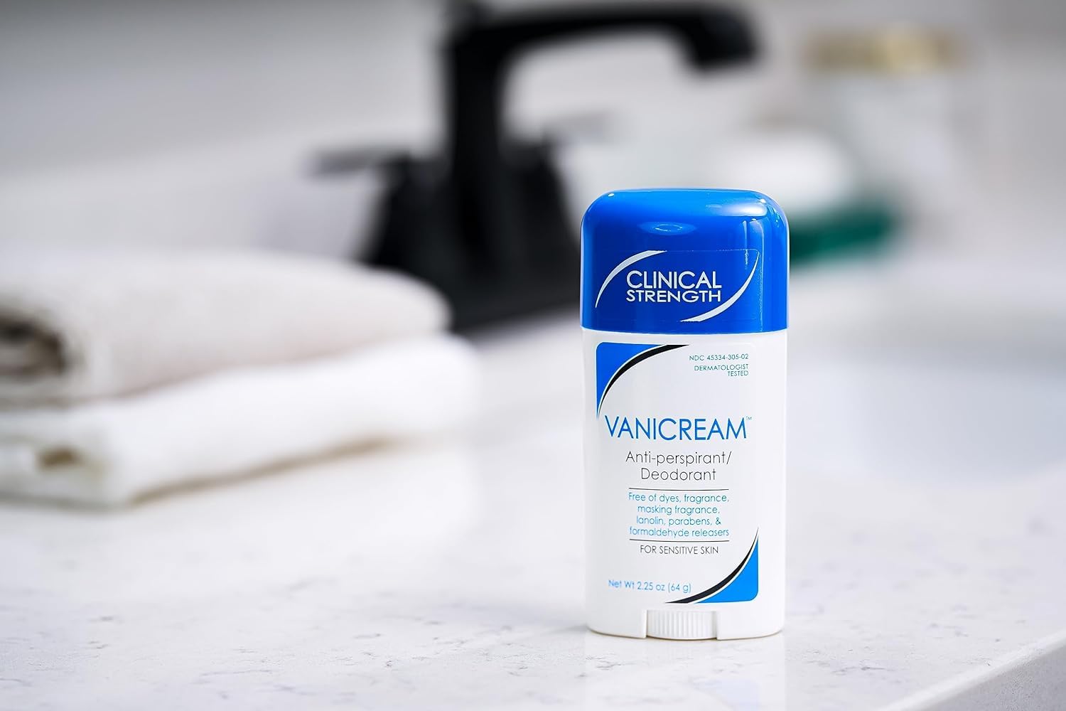 Vanicream glide-on antiperspirant close-up highlights smooth, residue-free wear