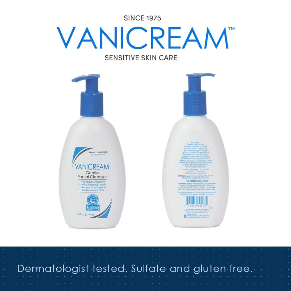 Vanicream Gentle Facial Cleanser applied as foam on the face for even coverage