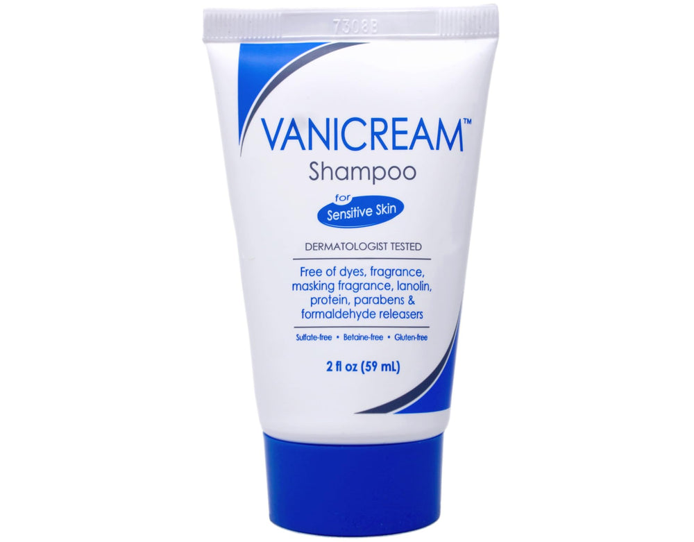 Vanicream conditioner application on hair indicates easy detangling and softness