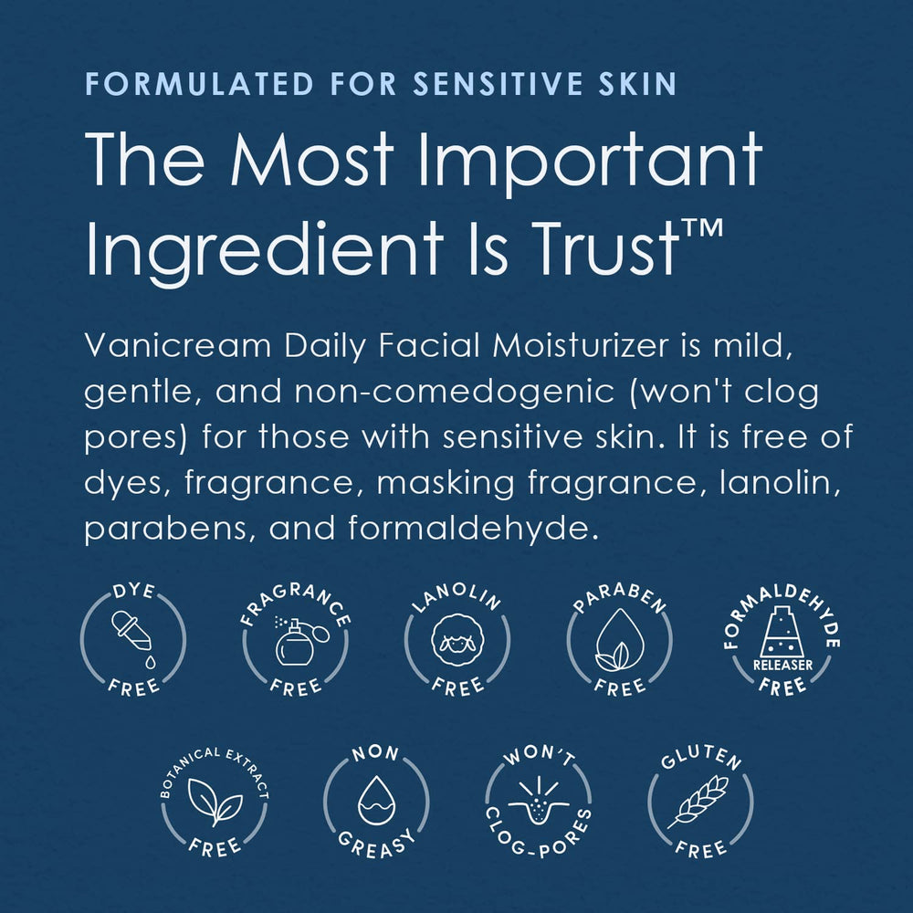 Dermatologist-recommendation badge for Vanicream Daily Facial Moisturizer.