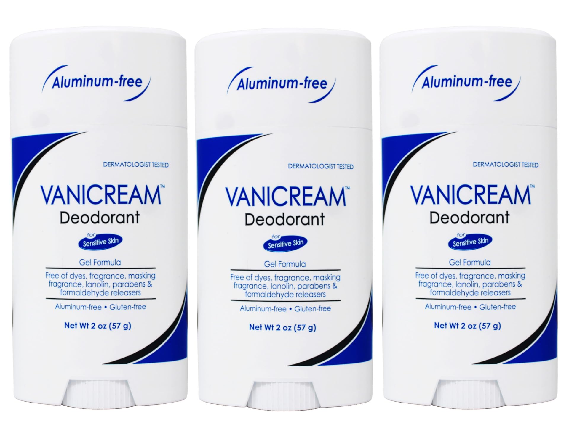 Vanicream deodorant gel application shows smooth, fragrance-free protection for sensitive underarms.