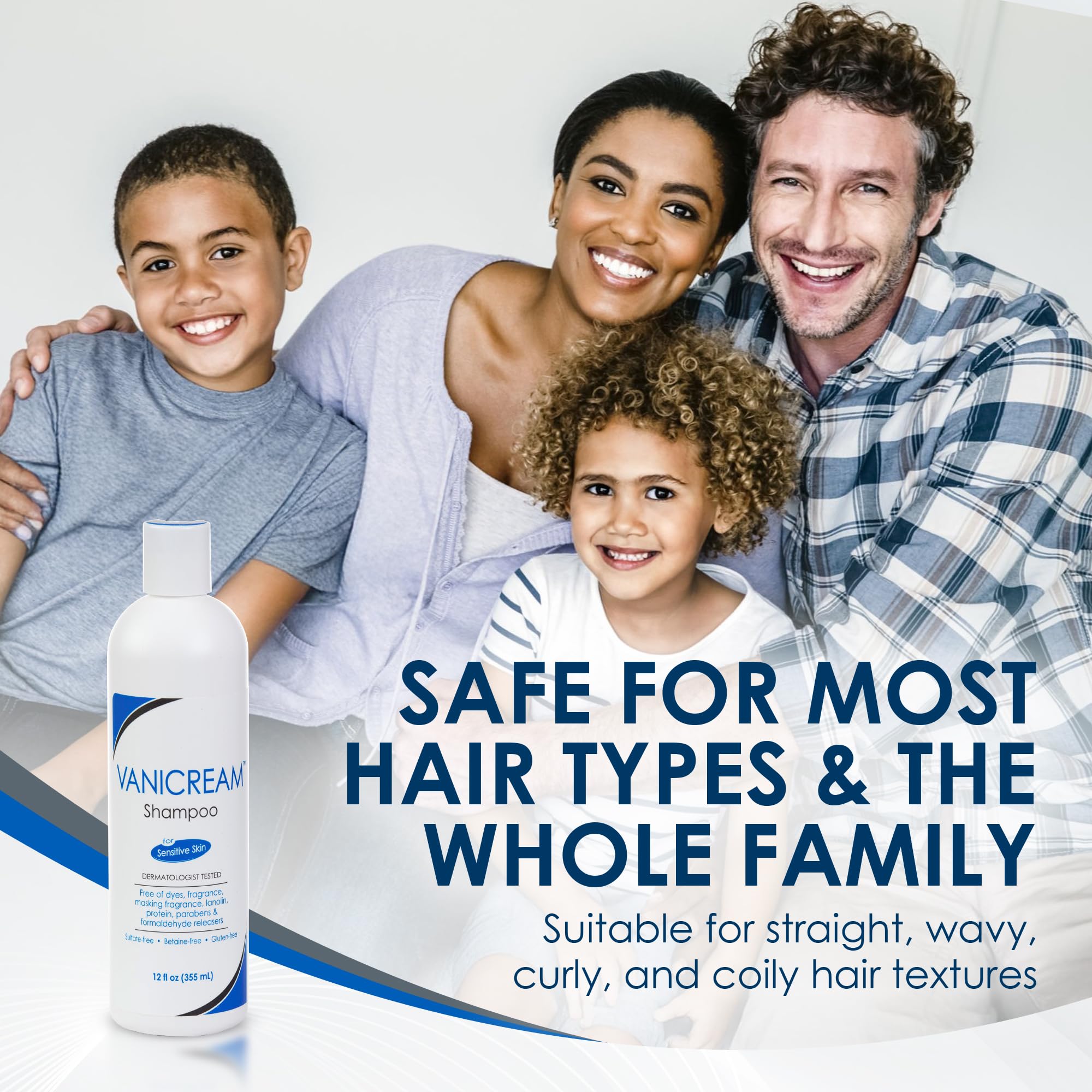 Vanicream bottle in family bathroom, showing everyday low-irritant use