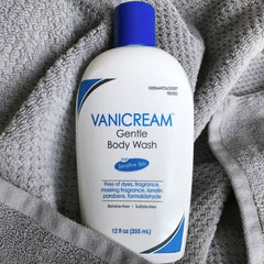 Vanicream Free and Clear conditioner bottle front highlights dye-free hydration for delicate scalps